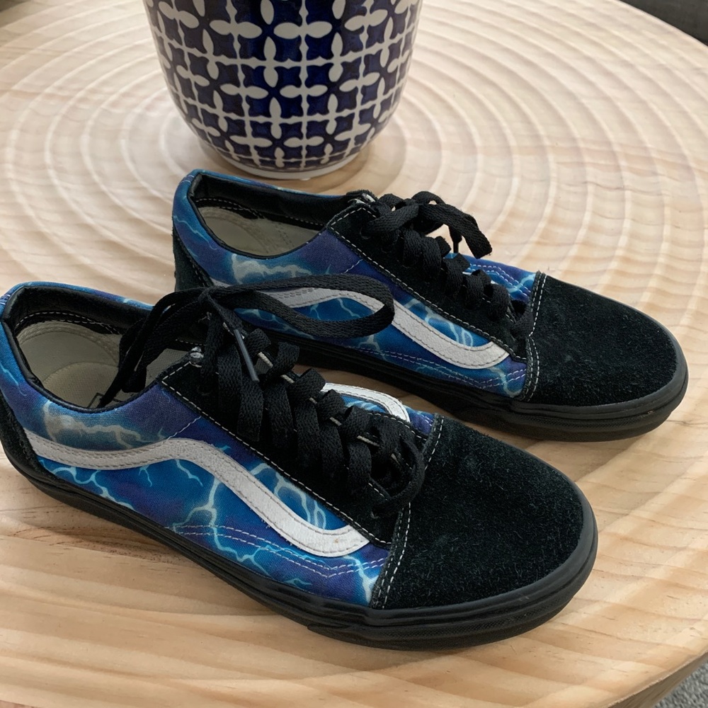 Vans Brand Shoes with Lightning Print Youth 6.5/Women 8